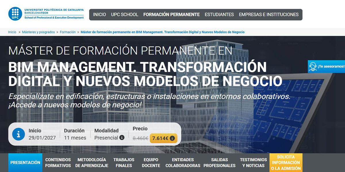 mejor master bim online upc school